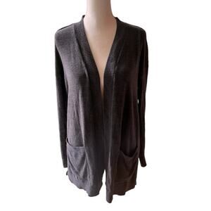 Barefoot Dreams Cozychic Ultralite Navy Gray Open Front Cardigan, size XS